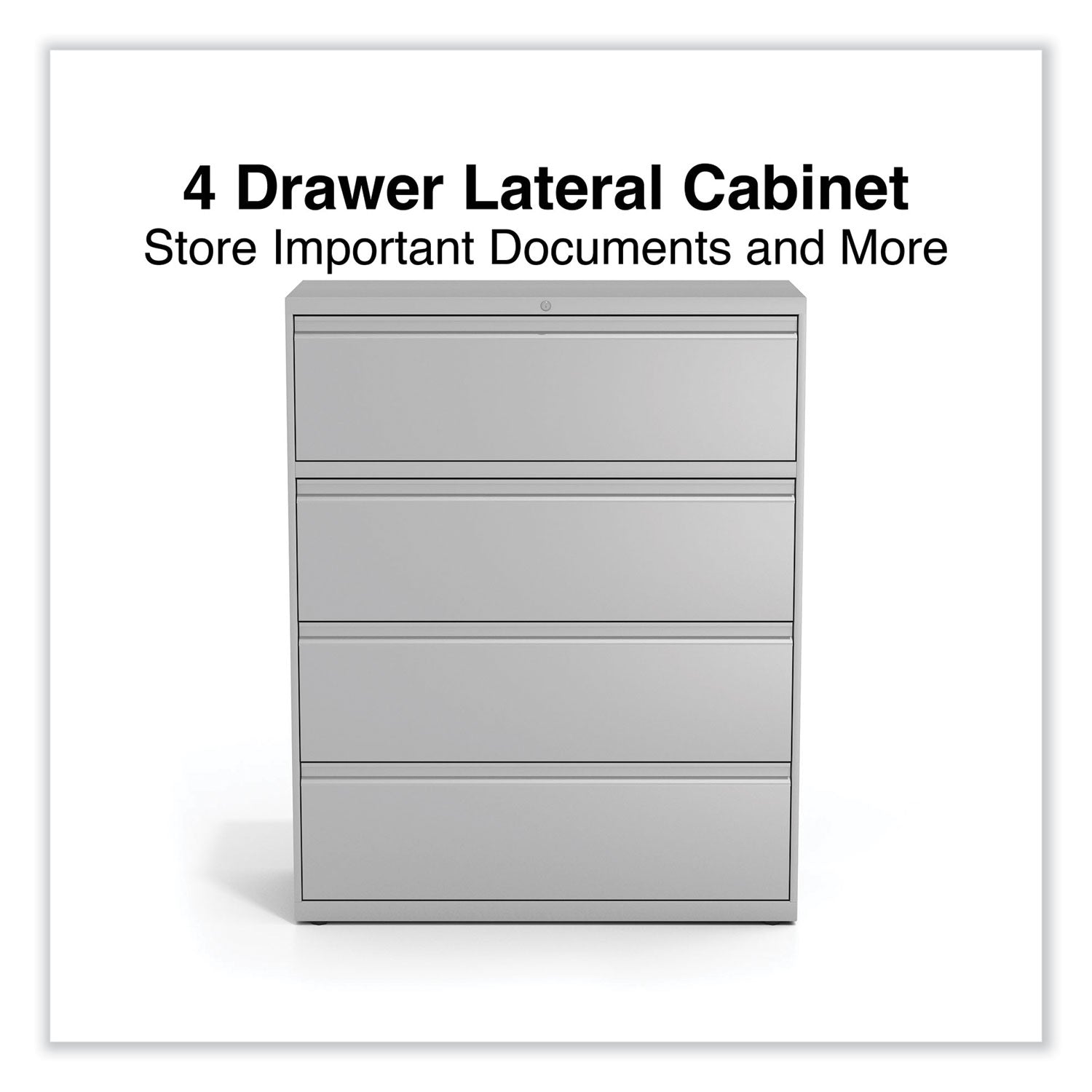 Alera® Lateral File, 4 Legal/Letter-Size File Drawers, Light Gray, 42" x 18.63" x 52.5"