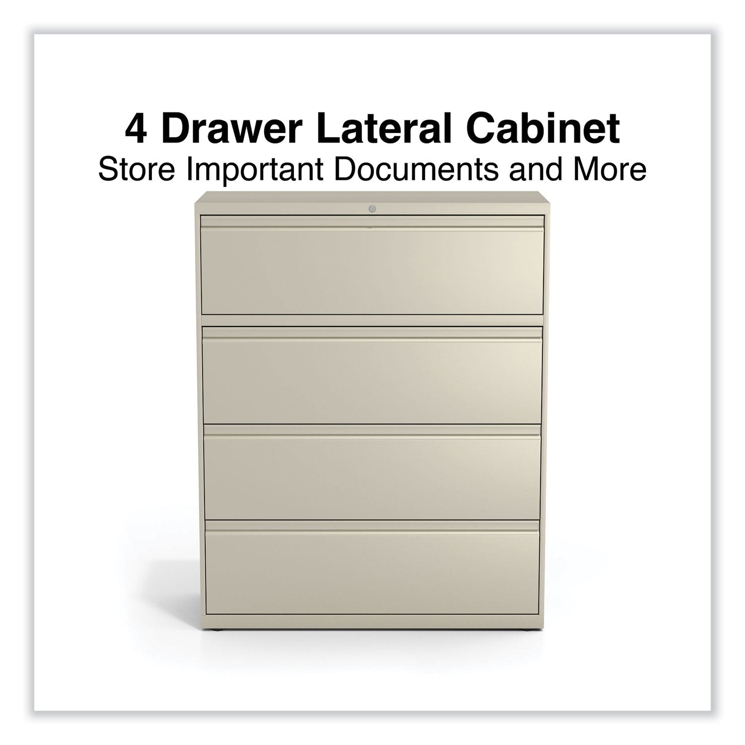 Alera® Lateral File, 4 Legal/Letter-Size File Drawers, Putty, 42" x 18.63" x 52.5"