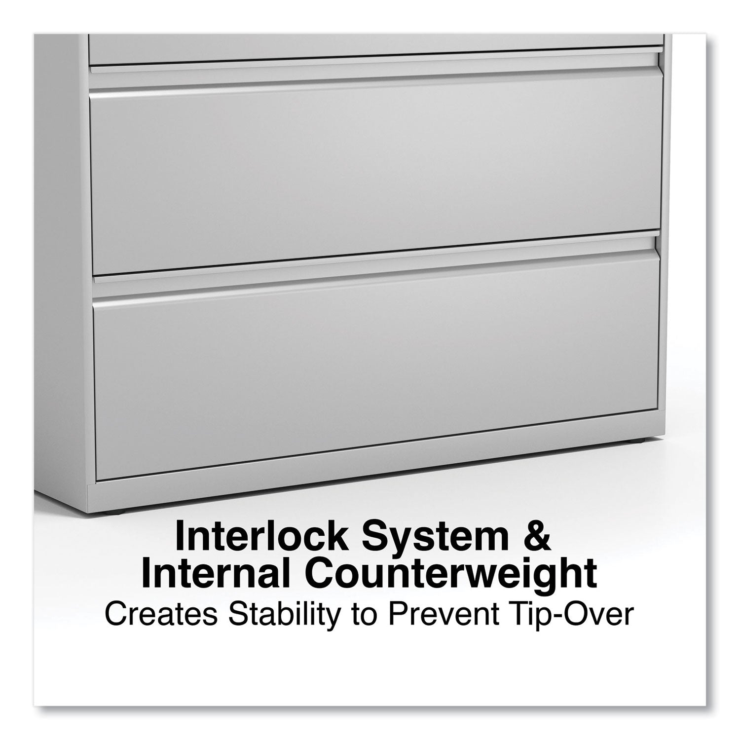 Alera® Lateral File, 5 Legal/Letter/A4/A5-Size File Drawers, 1 Roll-Out Posting Shelf, Light Gray, 42" x 18.63" x 67.63"