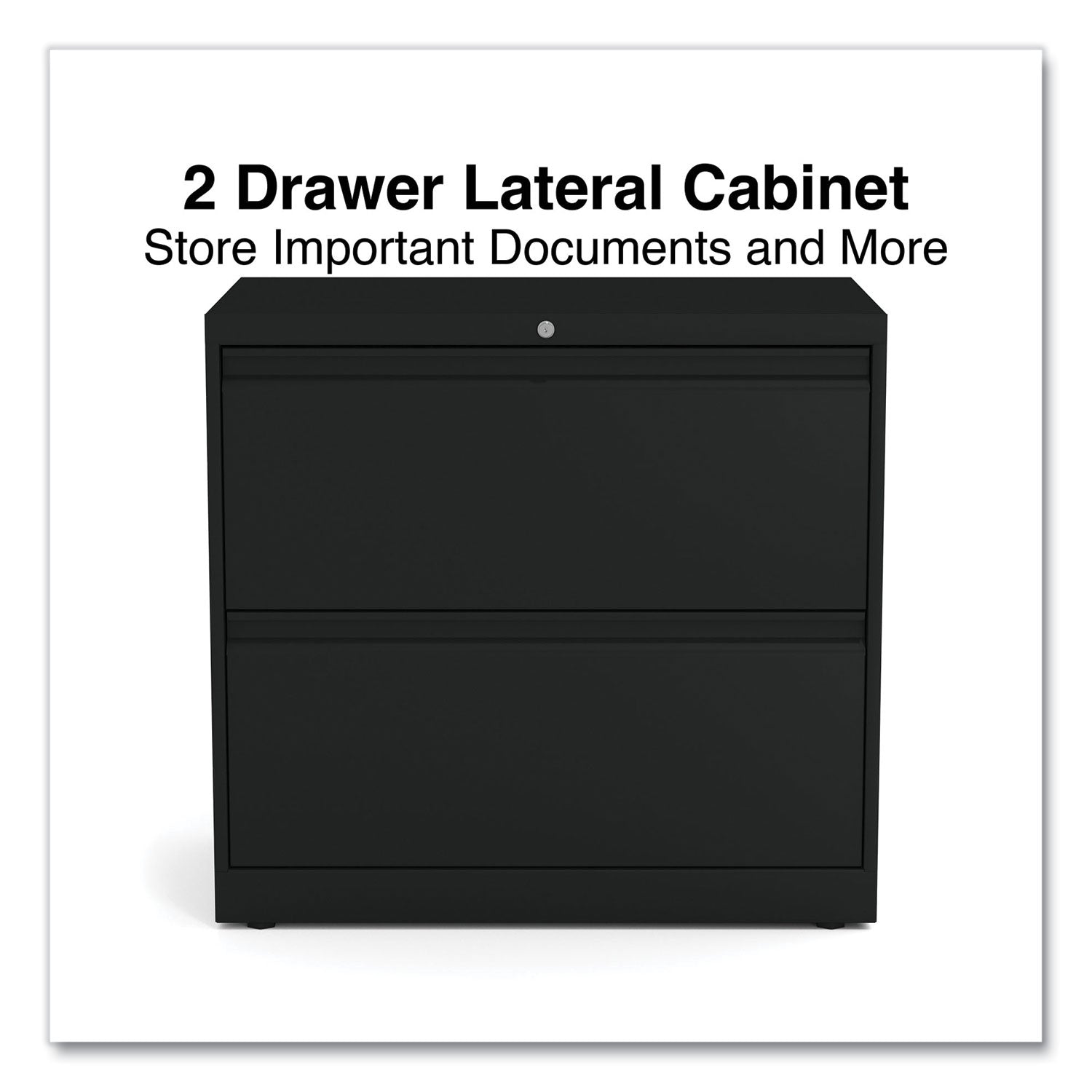 Alera® Lateral File, 2 Legal/Letter-Size File Drawers, Black, 30" x 18.63" x 28"