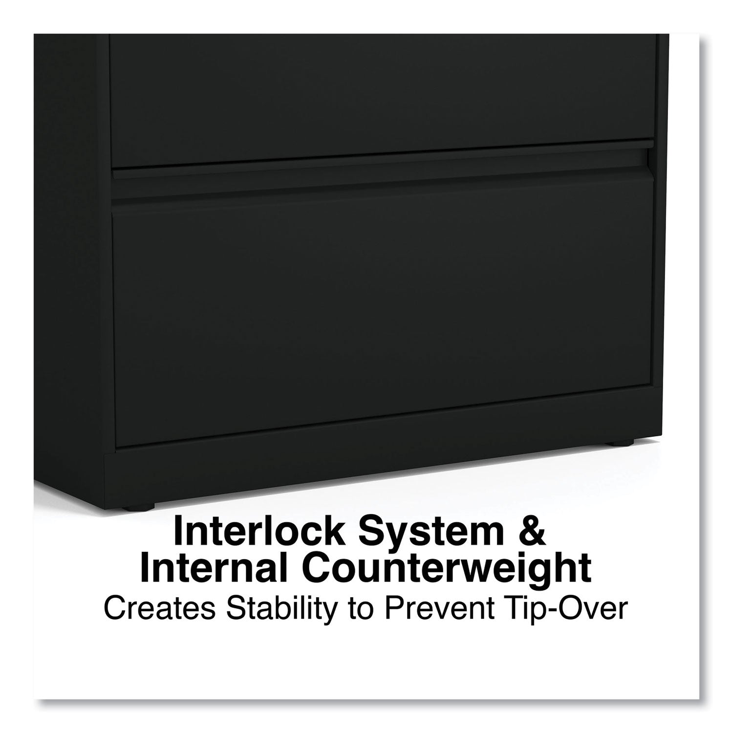 Alera® Lateral File, 2 Legal/Letter-Size File Drawers, Black, 30" x 18.63" x 28"