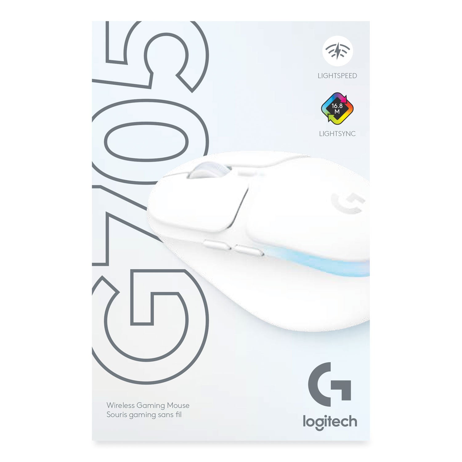 Logitech® G705 Wireless Gaming Mouse, 2.4 GHz Frequency/33 ft Wireless Range, Right Hand Use, White