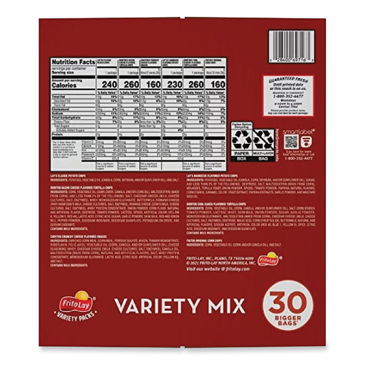 Classic Variety Mix, Assorted, 30 Bags/Box