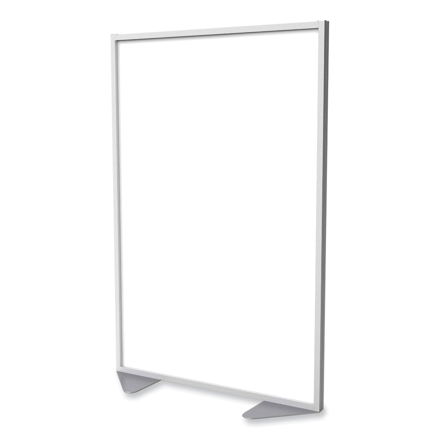 Ghent Floor Partition with Aluminum Frame, 48.06 x 2.04 x 53.86, White