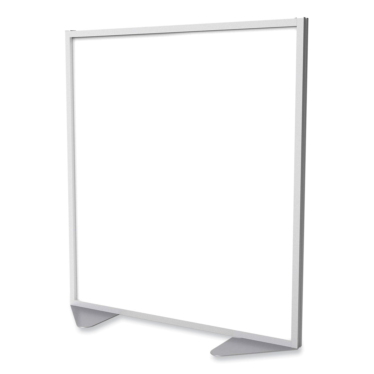 Ghent Floor Partition with Aluminum Frame, 48.06 x 2.04 x 53.86, White