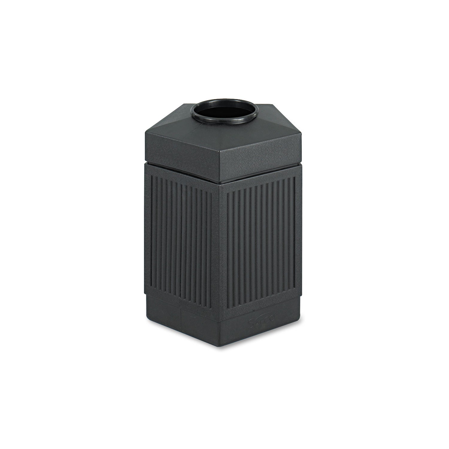 Canmeleon Indoor/Outdoor Pentagon Receptacle, 45 gal, Polyethylene, Black