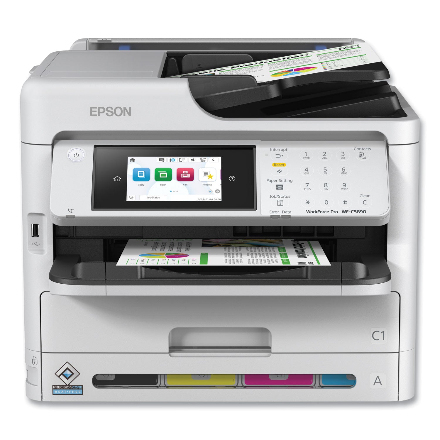 WorkForce Pro WF-C5890 Multifunction Printer, Copy/Fax/Print/Scan