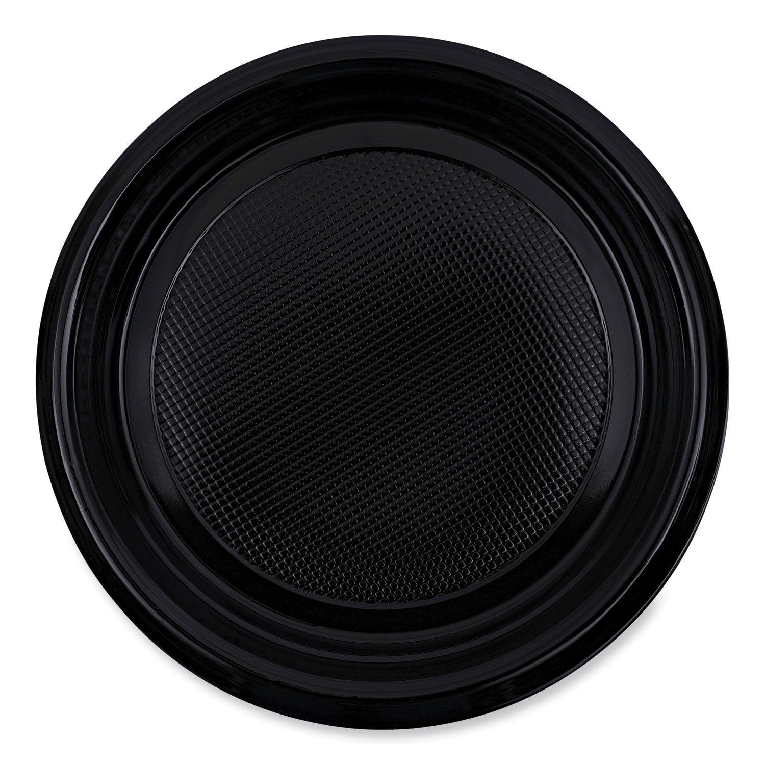 Boardwalk® Hi-Impact Plastic Dinnerware, Plate, 9" dia, Black, 500/Carton