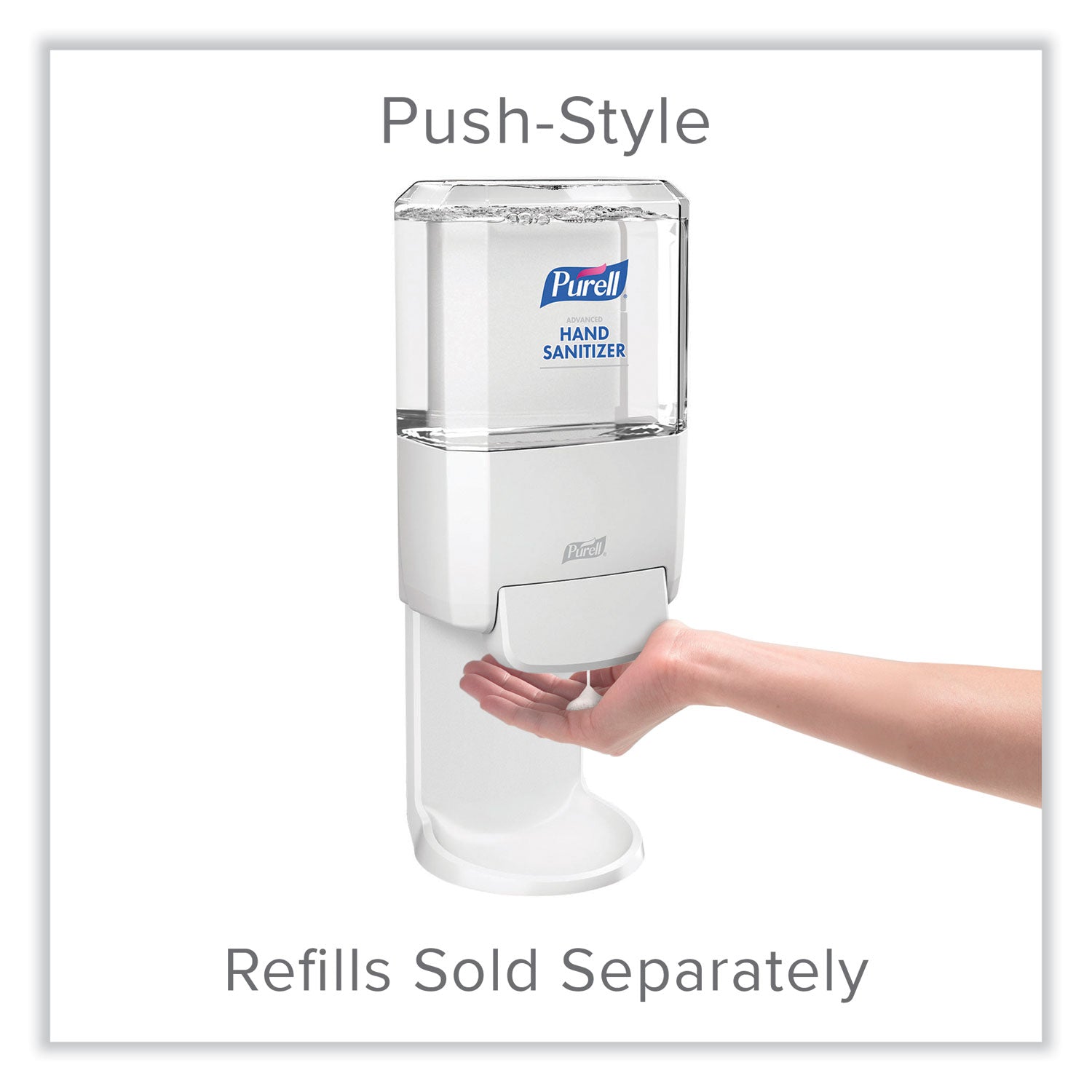 PURELL® Push-Style Hand Sanitizer Dispenser, 1,200 mL, 5.25 x 8.56 x 12.13, White