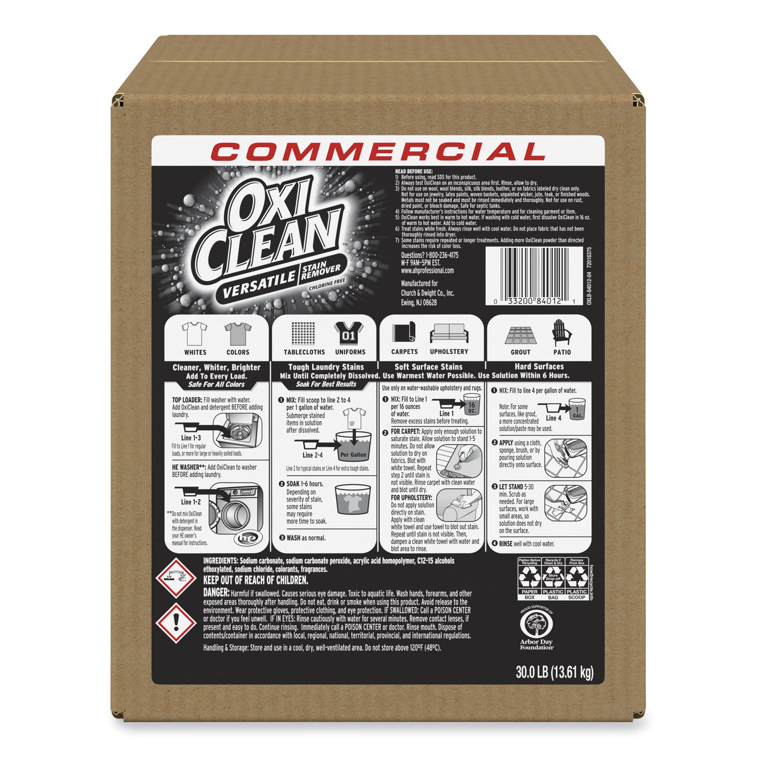 Stain Remover, Regular Scent, 30 lb Box