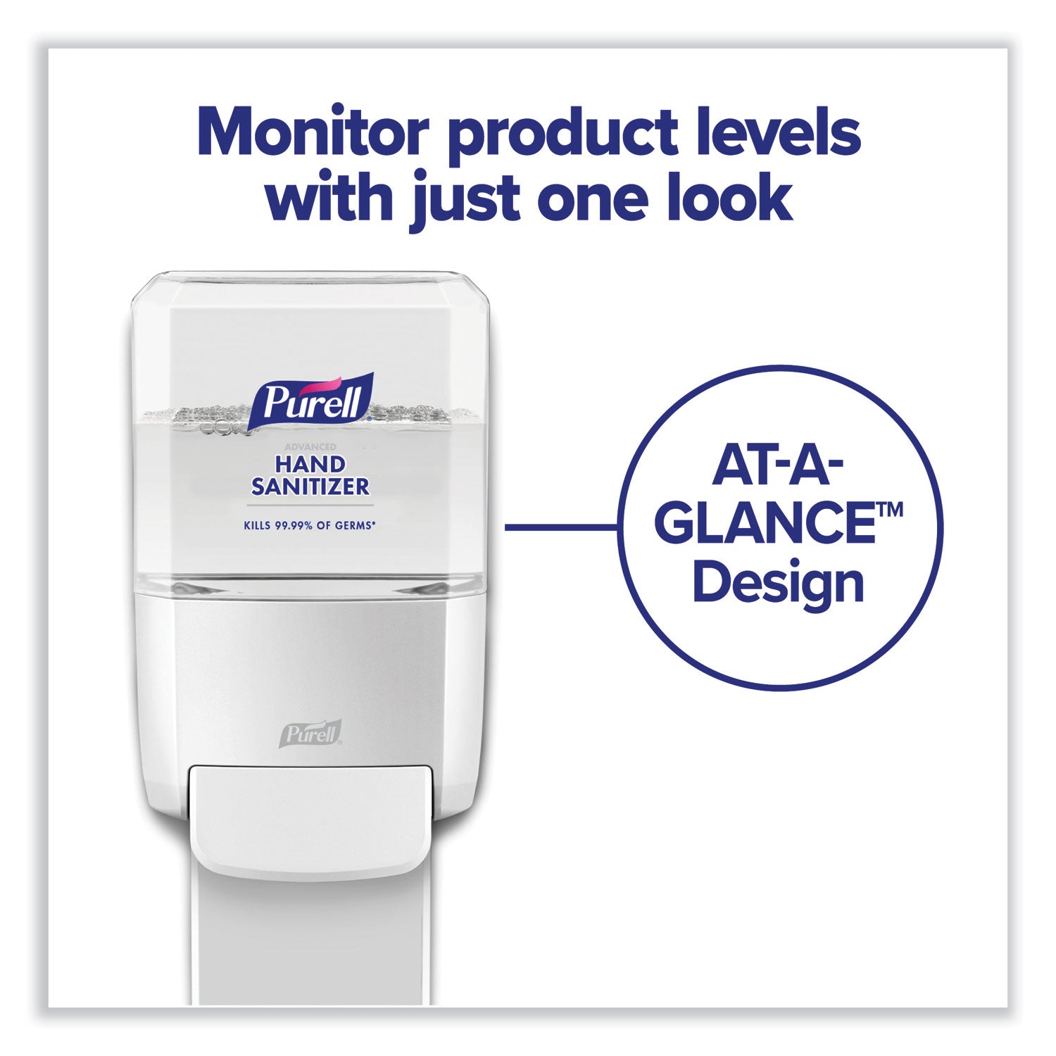 PURELL® Push-Style Hand Sanitizer Dispenser, 1,200 mL, 5.25 x 8.56 x 12.13, White