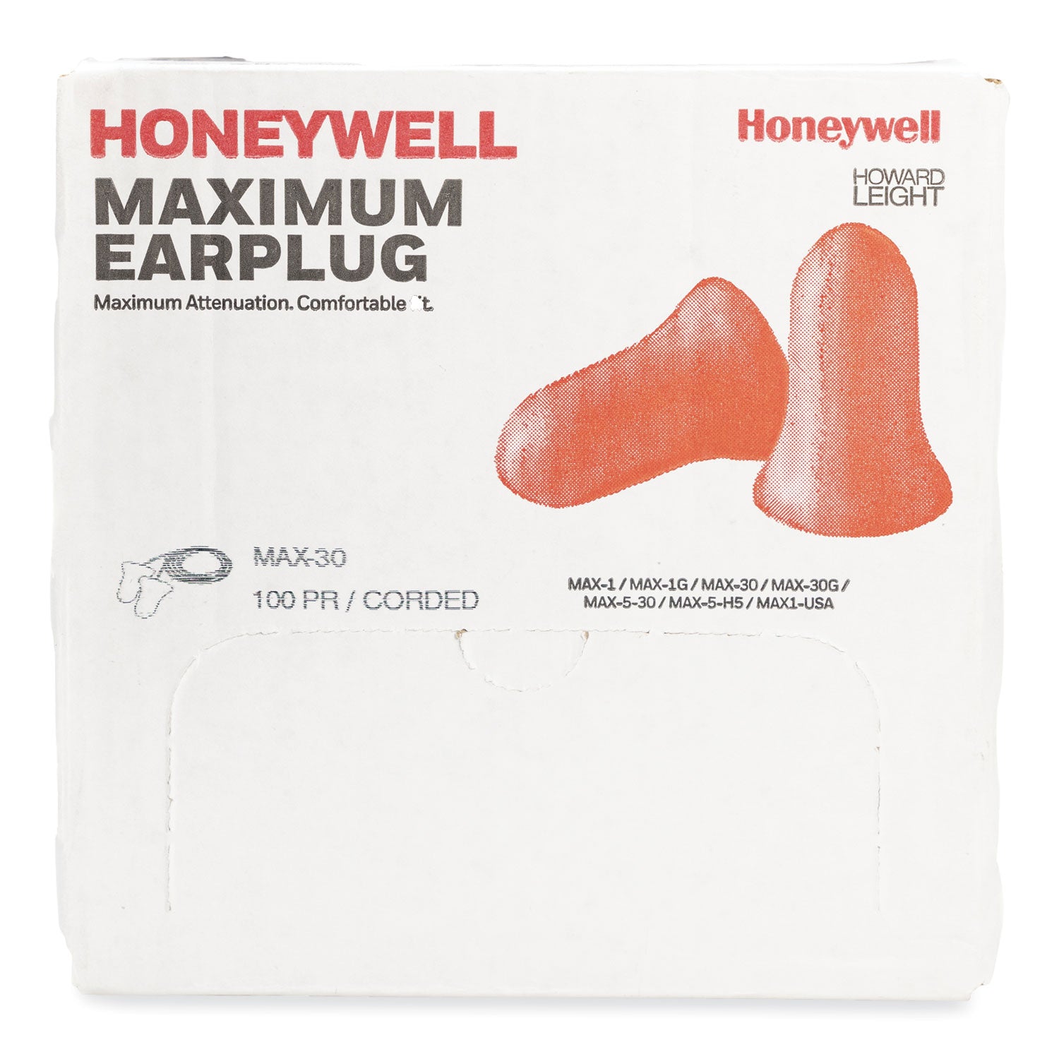 MAXIMUM Single-Use Earplugs, Corded, 33NRR, Coral, 100 Pairs Howard Leight® by Honeywell Flipcost