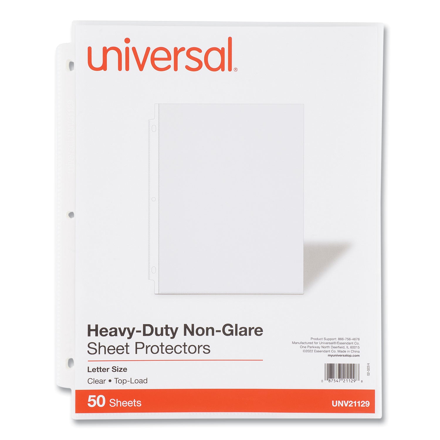 Top-Load Poly Sheet Protectors, Heavy Gauge, Nonglare, Clear 50/Pack