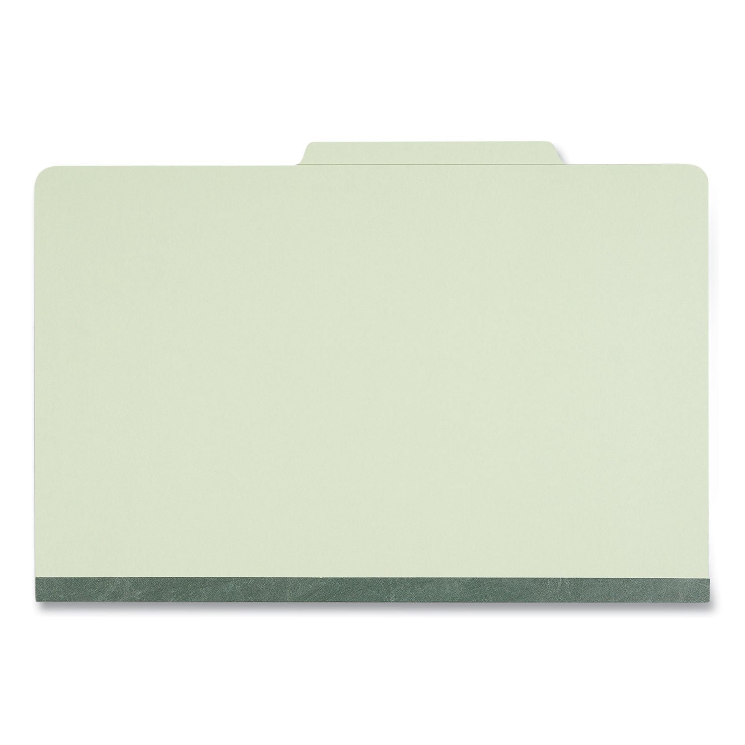 Universal® Four-Section Pressboard Classification Folders, 2" Expansion, 1 Divider, 4 Fasteners, Legal Size, Green Exterior, 10/Box