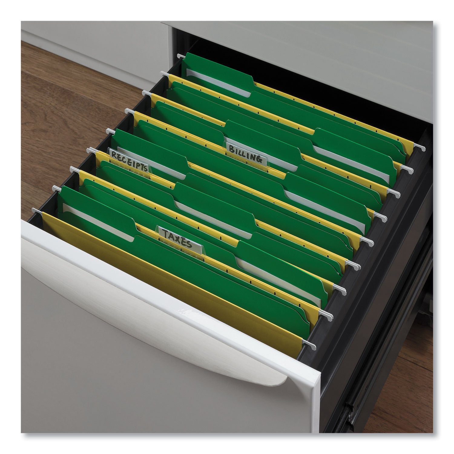 Universal® Deluxe Reinforced Top Tab Fastener Folders, 0.75" Expansion, 2 Fasteners, Letter Size, Green Exterior, 50/Box