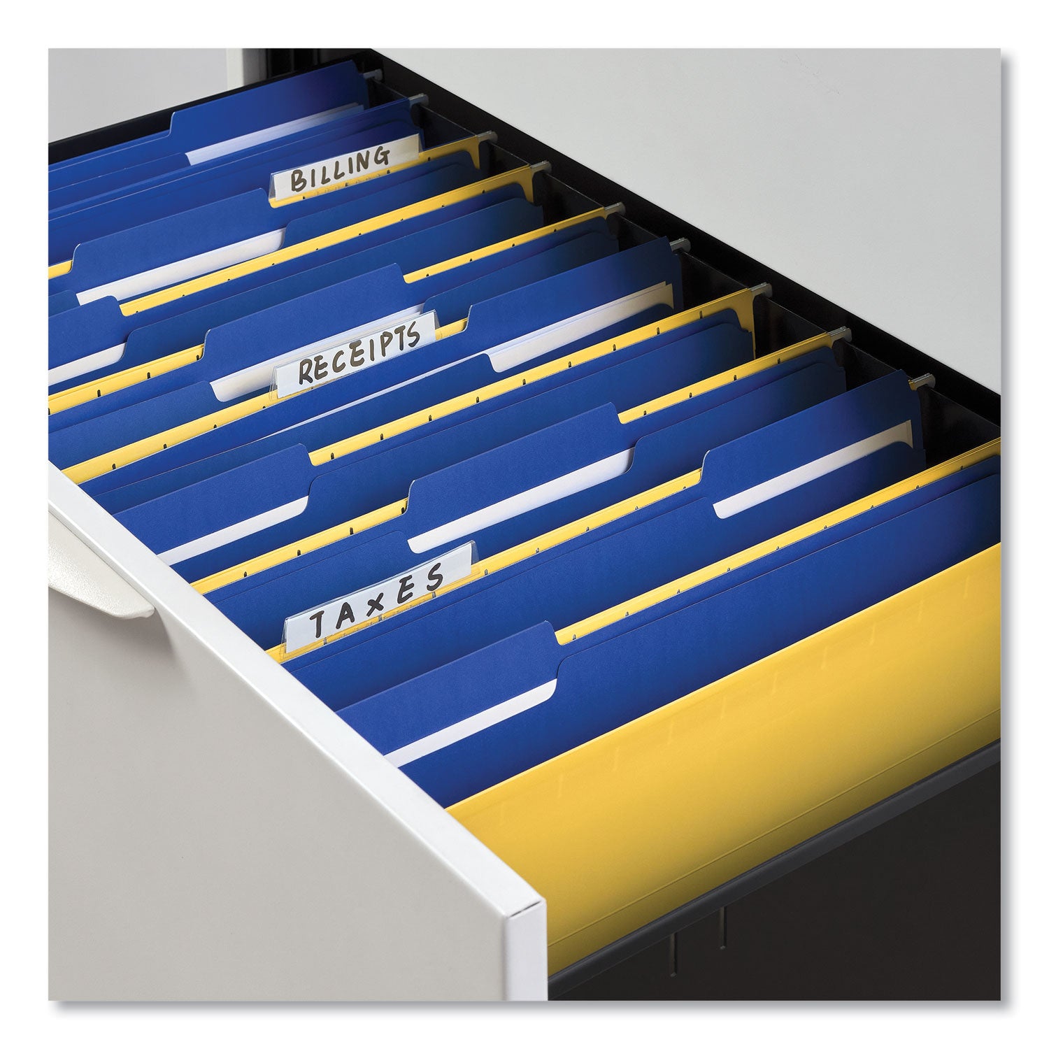 Universal® Deluxe Reinforced Top Tab Fastener Folders, 0.75" Expansion, 2 Fasteners, Legal Size, Blue Exterior, 50/Box