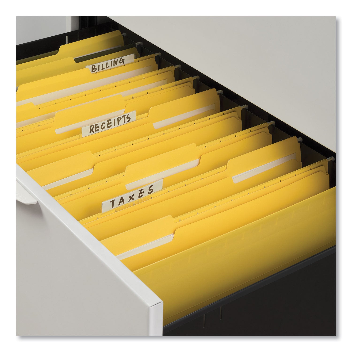 Universal® Deluxe Reinforced Top Tab Fastener Folders, 0.75" Expansion, 2 Fasteners, Legal Size, Yellow Exterior, 50/Box