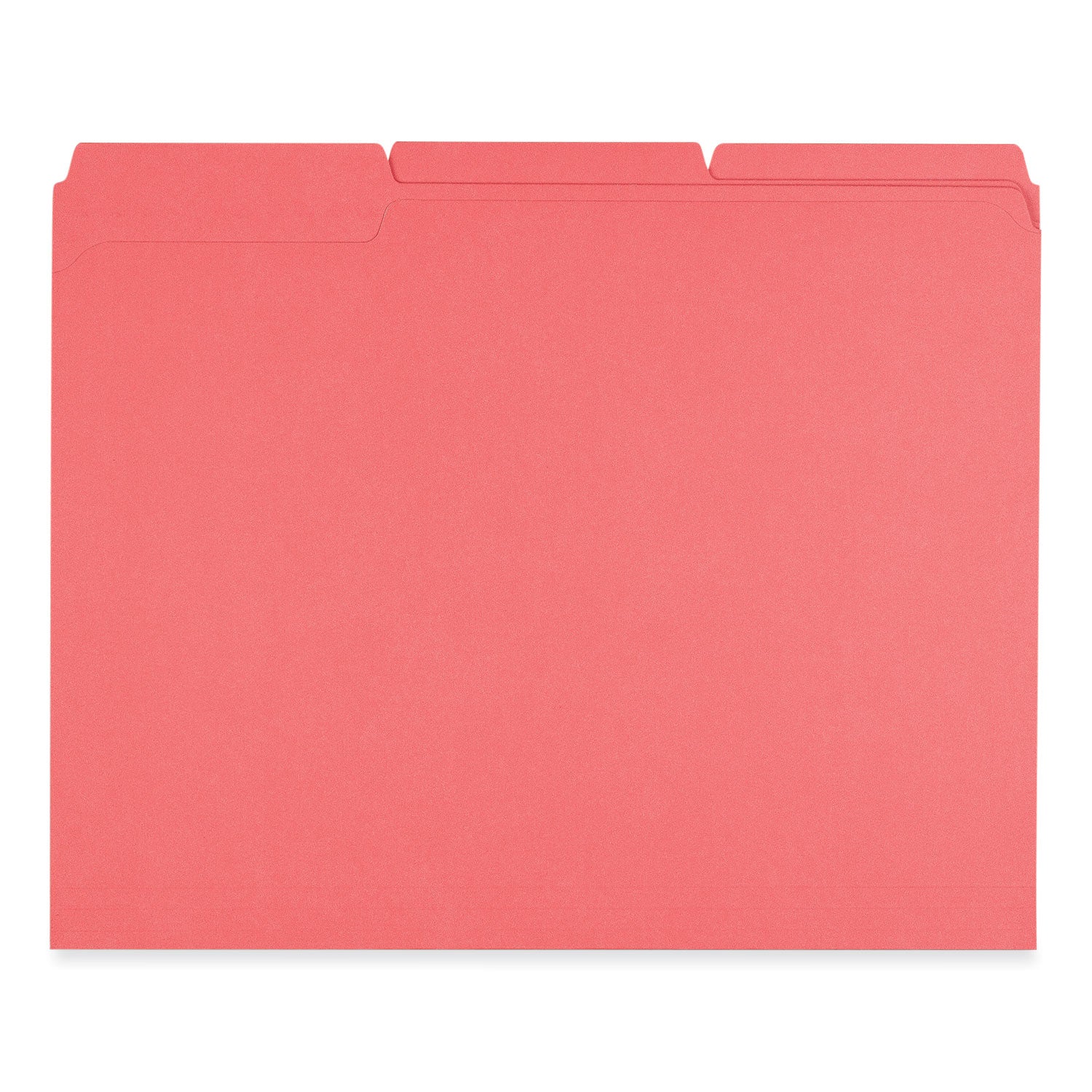 Universal® Reinforced Top-Tab File Folders, 1/3-Cut Tabs: Assorted, Letter Size, 1" Expansion, Red, 100/Box