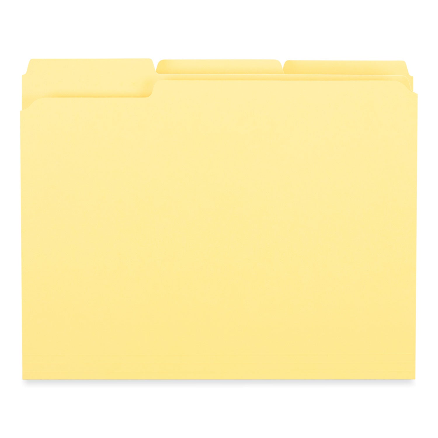 Universal® Reinforced Top-Tab File Folders, 1/3-Cut Tabs: Assorted, Letter Size, 1" Expansion, Yellow, 100/Box