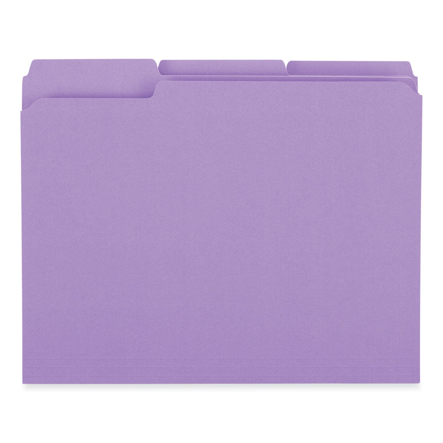 Universal® Reinforced Top-Tab File Folders, 1/3-Cut Tabs: Assorted, Letter Size, 1" Expansion, Violet, 100/Box