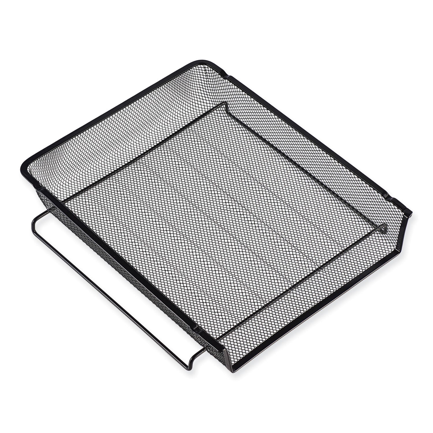 Deluxe Mesh Stacking Side Load Tray, 1 Section, Legal Size Files, 17" x 10.88" x 2.5", Black