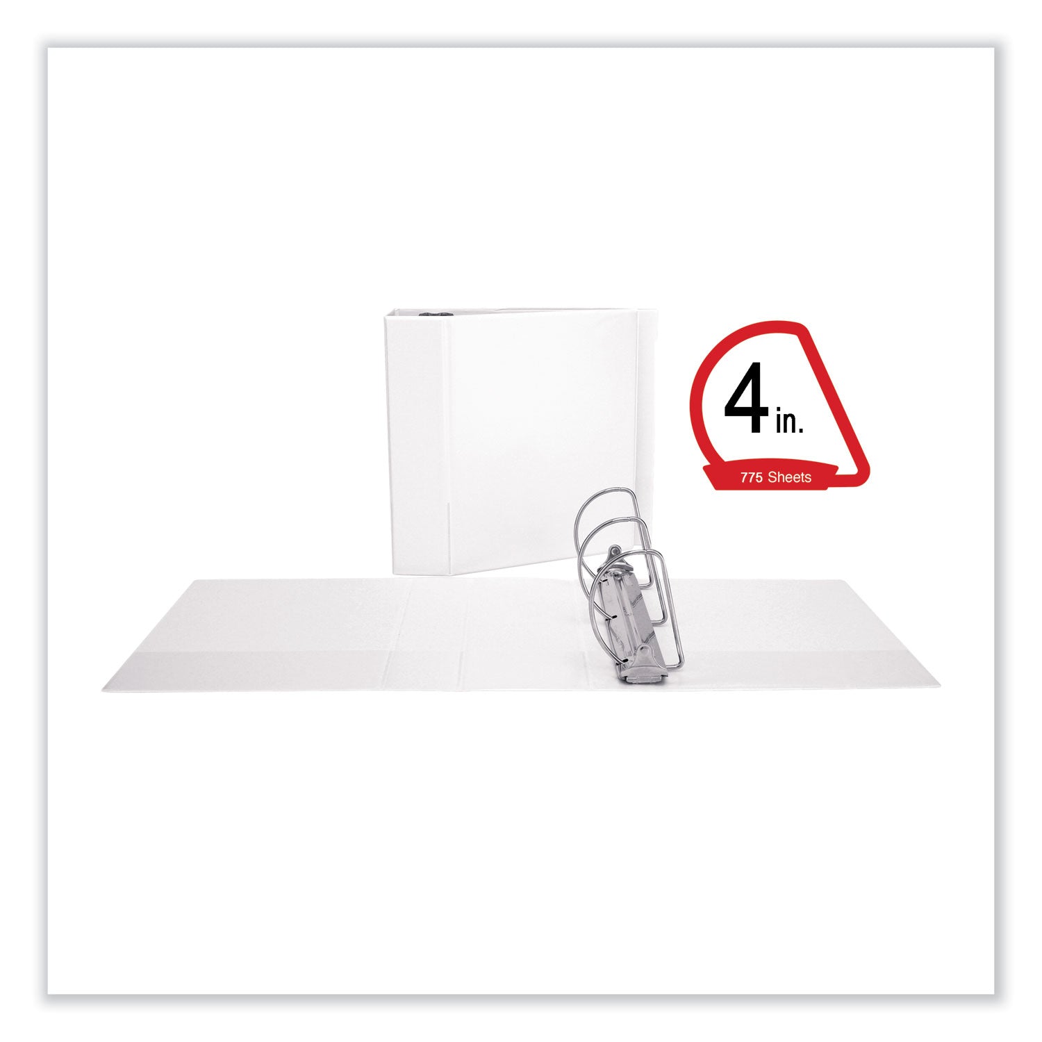 Universal® Slant D-Ring View Binder, 3 Rings, 4" Capacity, 11 x 8.5, White