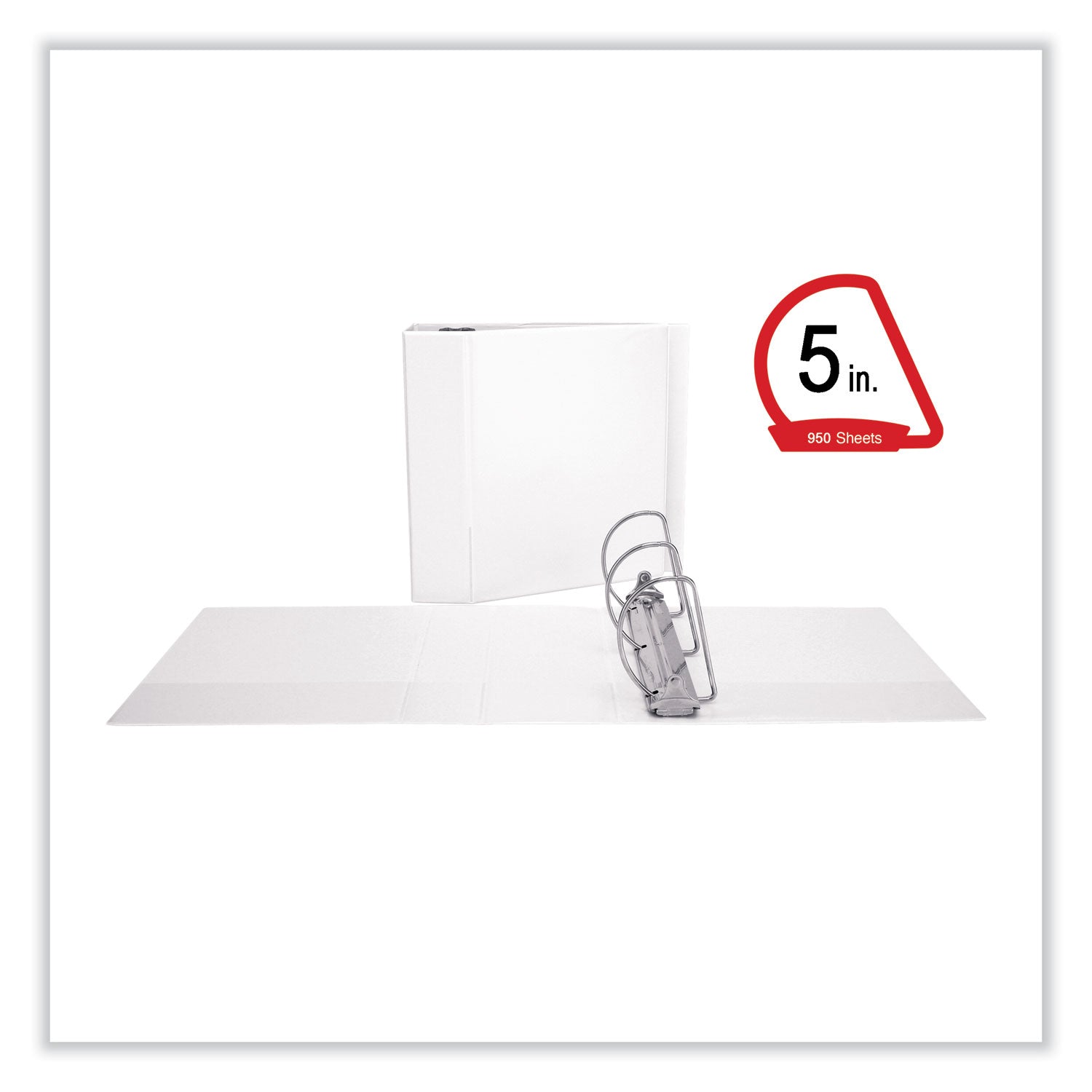 Universal® Slant D-Ring View Binder, 3 Rings, 5" Capacity, 11 x 8.5, White