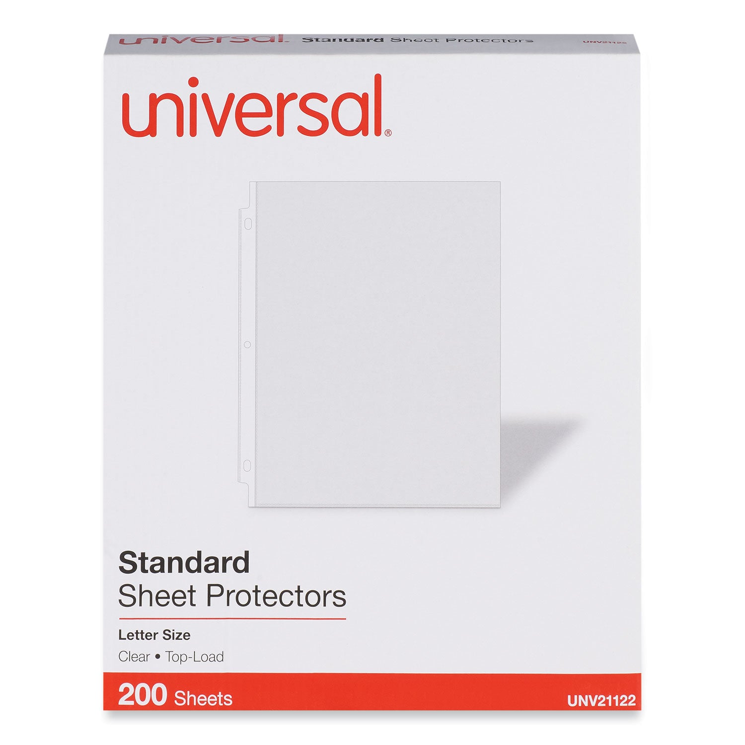 Standard Sheet Protector, Standard, 8.5 x 11, Clear, 200/Box