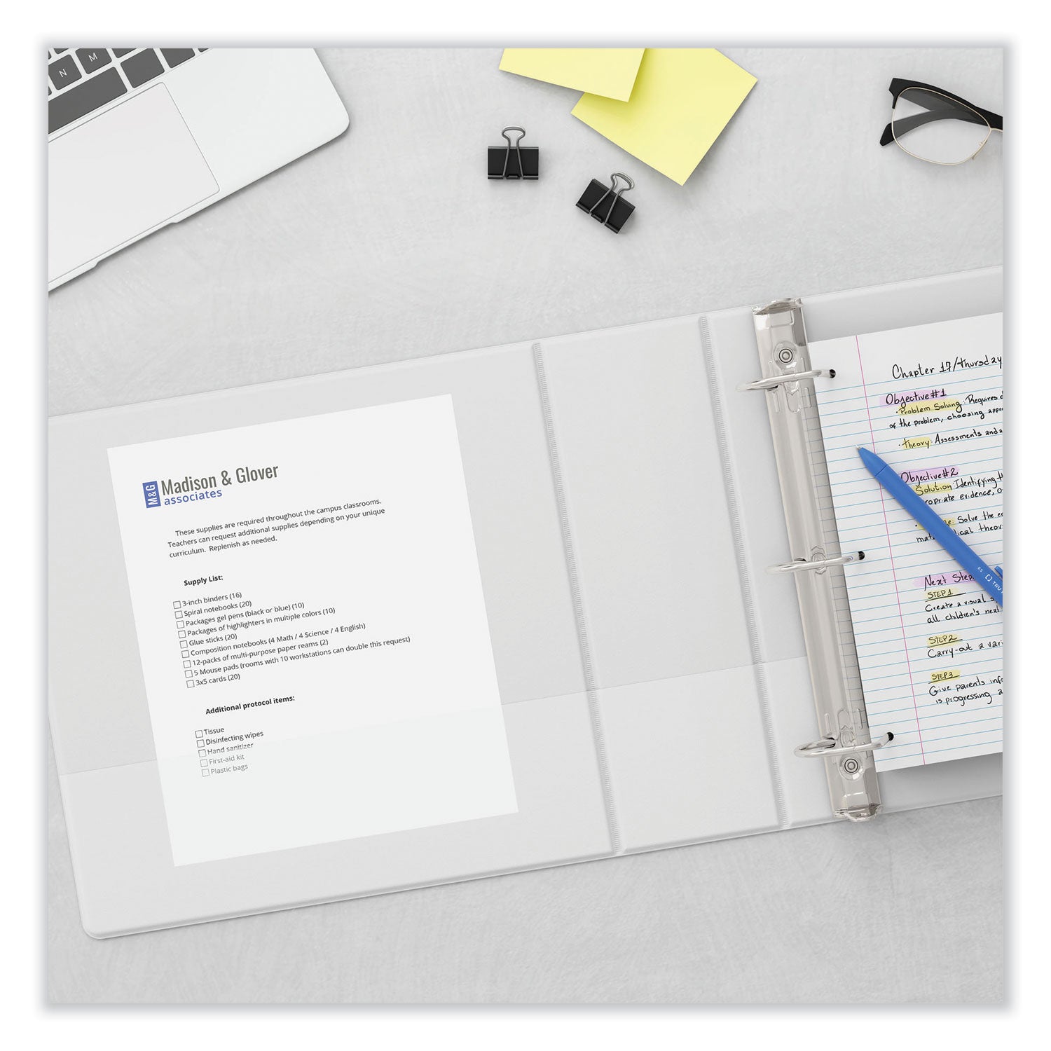 Universal® Slant D-Ring View Binder, 3 Rings, 2" Capacity, 11 x 8.5, White, 4/Pack