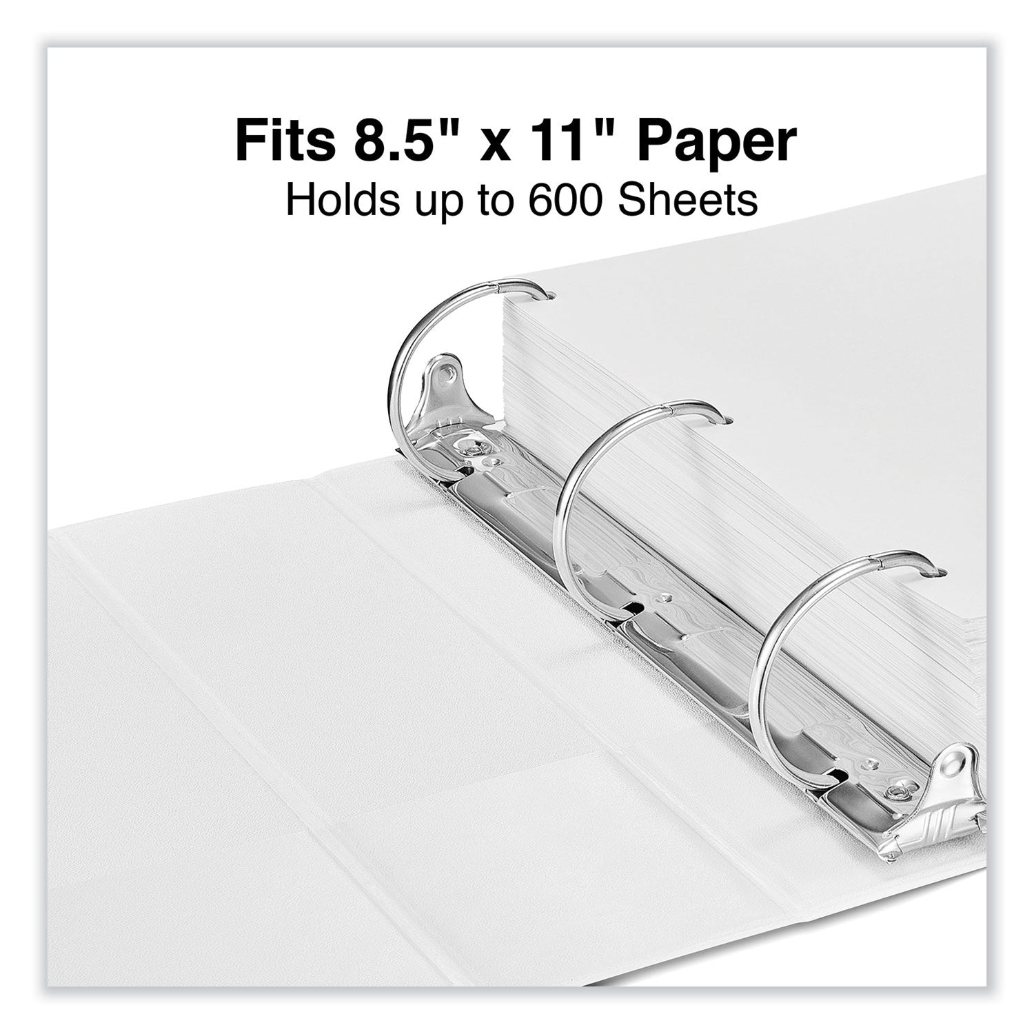 Universal® Slant D-Ring View Binder, 3 Rings, 3" Capacity, 11 x 8.5, White