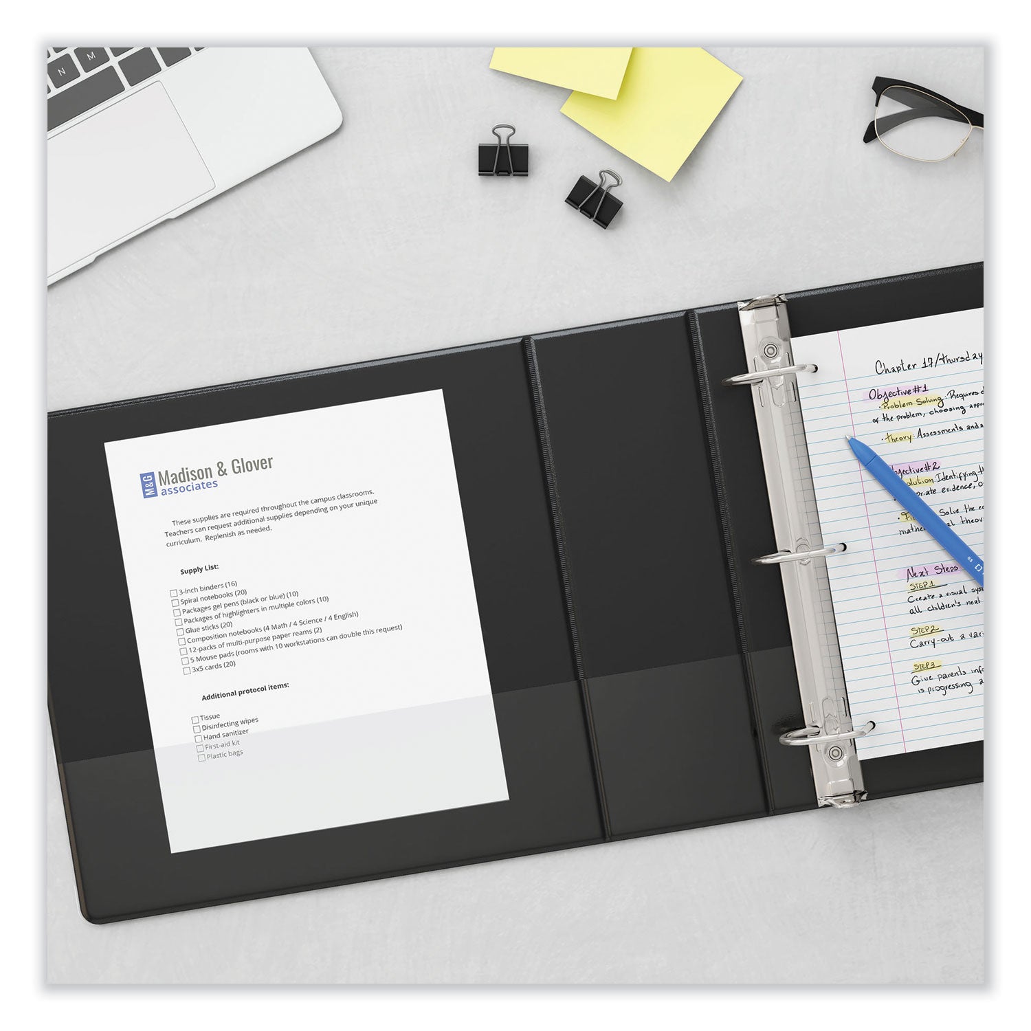 Universal® Deluxe Non-View D-Ring Binder with Label Holder, 3 Rings, 1" Capacity, 11 x 8.5, Black