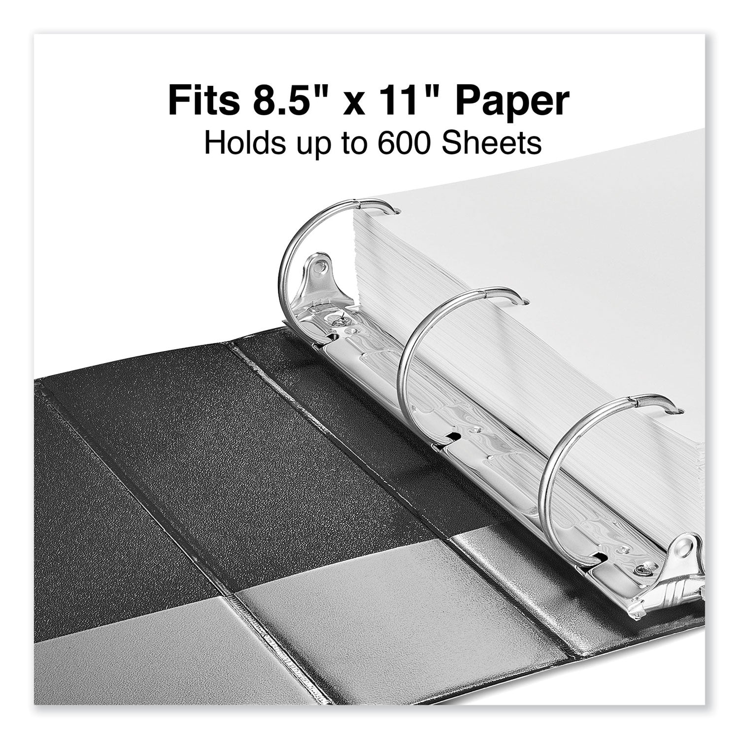 Universal® Deluxe Non-View D-Ring Binder with Label Holder, 3 Rings, 3" Capacity, 11 x 8.5, Black