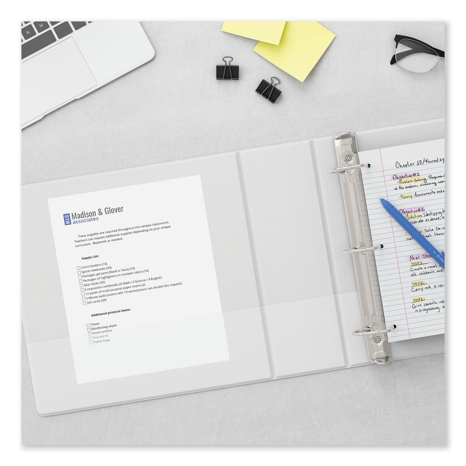 Universal® Slant D-Ring View Binder, 3 Rings, 4" Capacity, 11 x 8.5, White