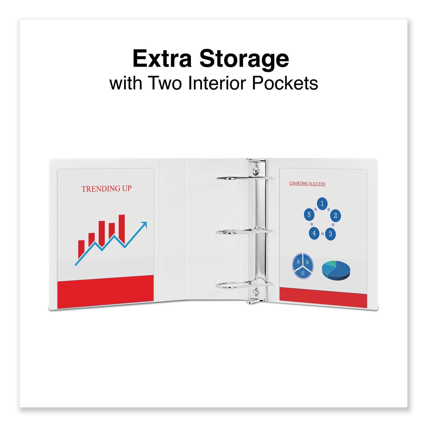Universal® Slant D-Ring View Binder, 3 Rings, 5" Capacity, 11 x 8.5, White