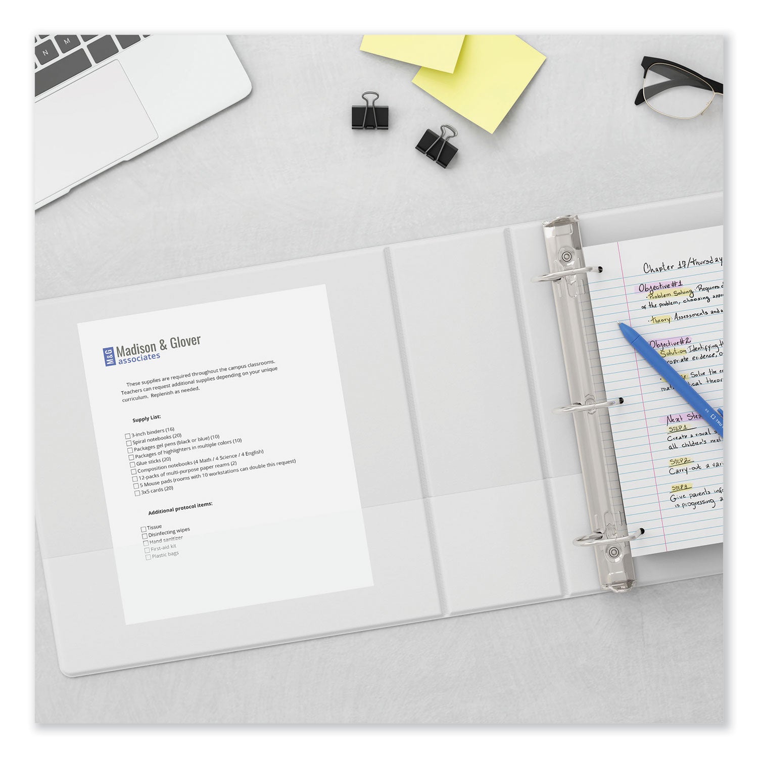 Universal® Slant D-Ring View Binder, 3 Rings, 1" Capacity, 11 x 8.5, White, 12/Carton