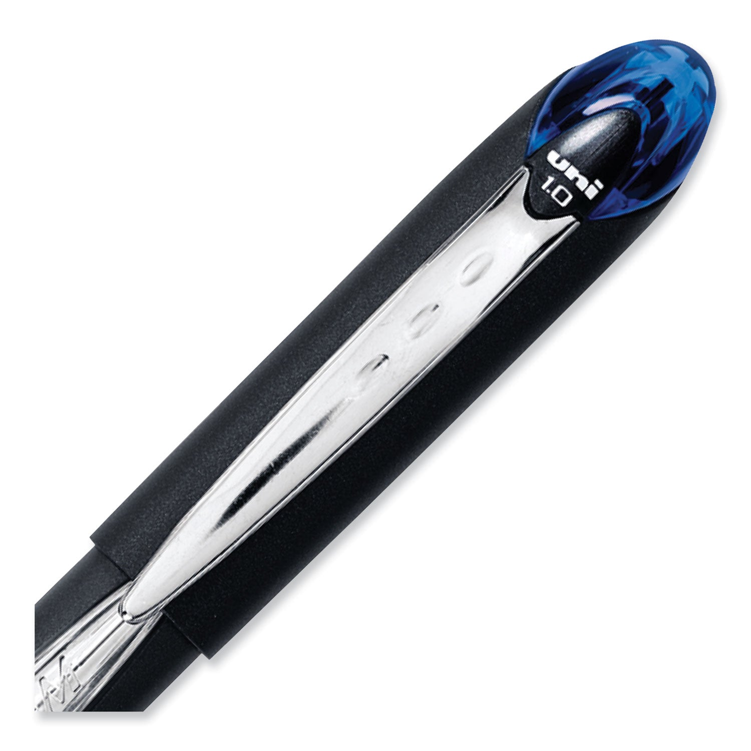 uniball® Jetstream Stick Hybrid Gel Pen, Bold 1 mm, Blue Ink, Black/Silver/Blue Barrel