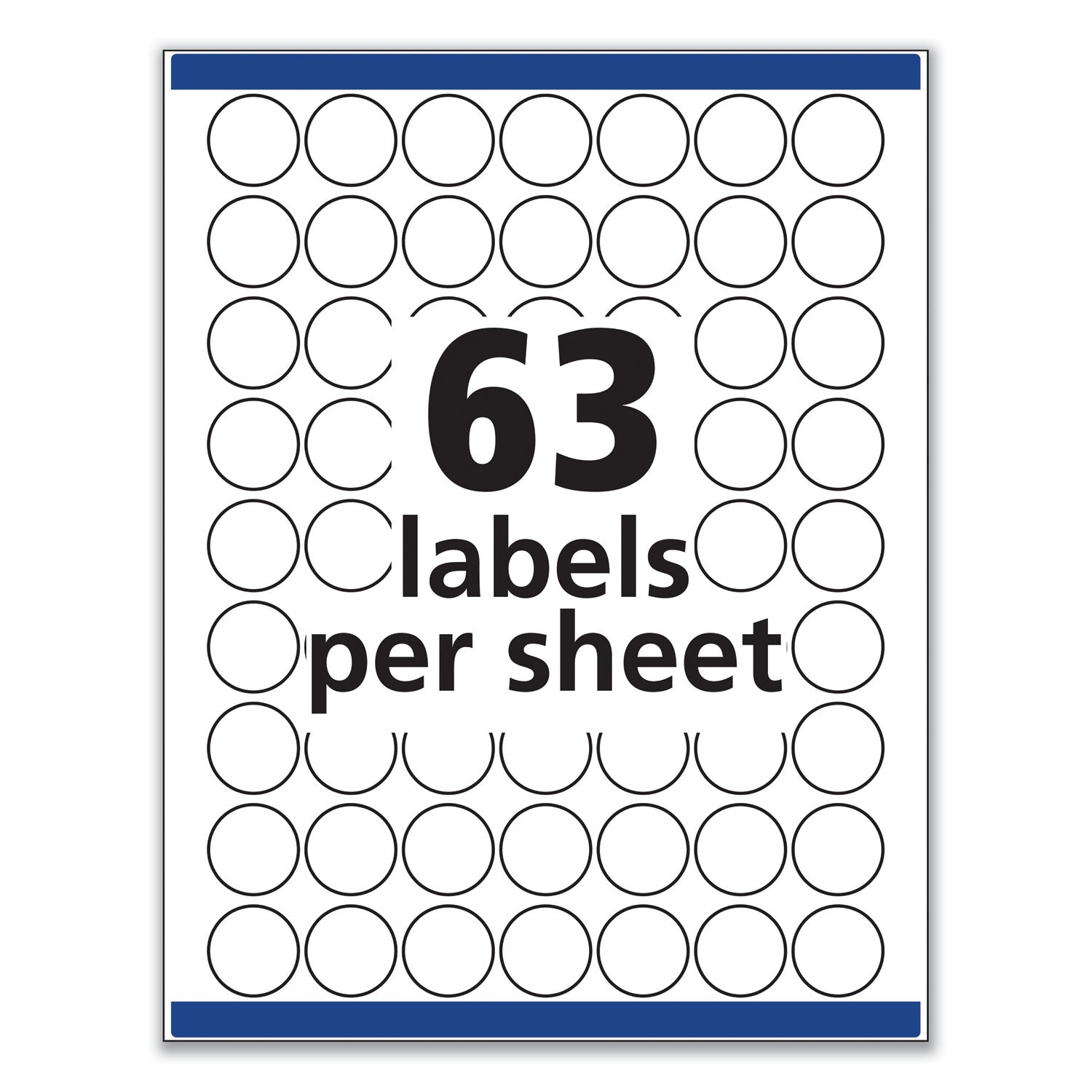 Avery® Removable Multi-Use Labels, Inkjet/Laser Printers, 1" dia, White, 63/Sheet, 15 Sheets/Pack