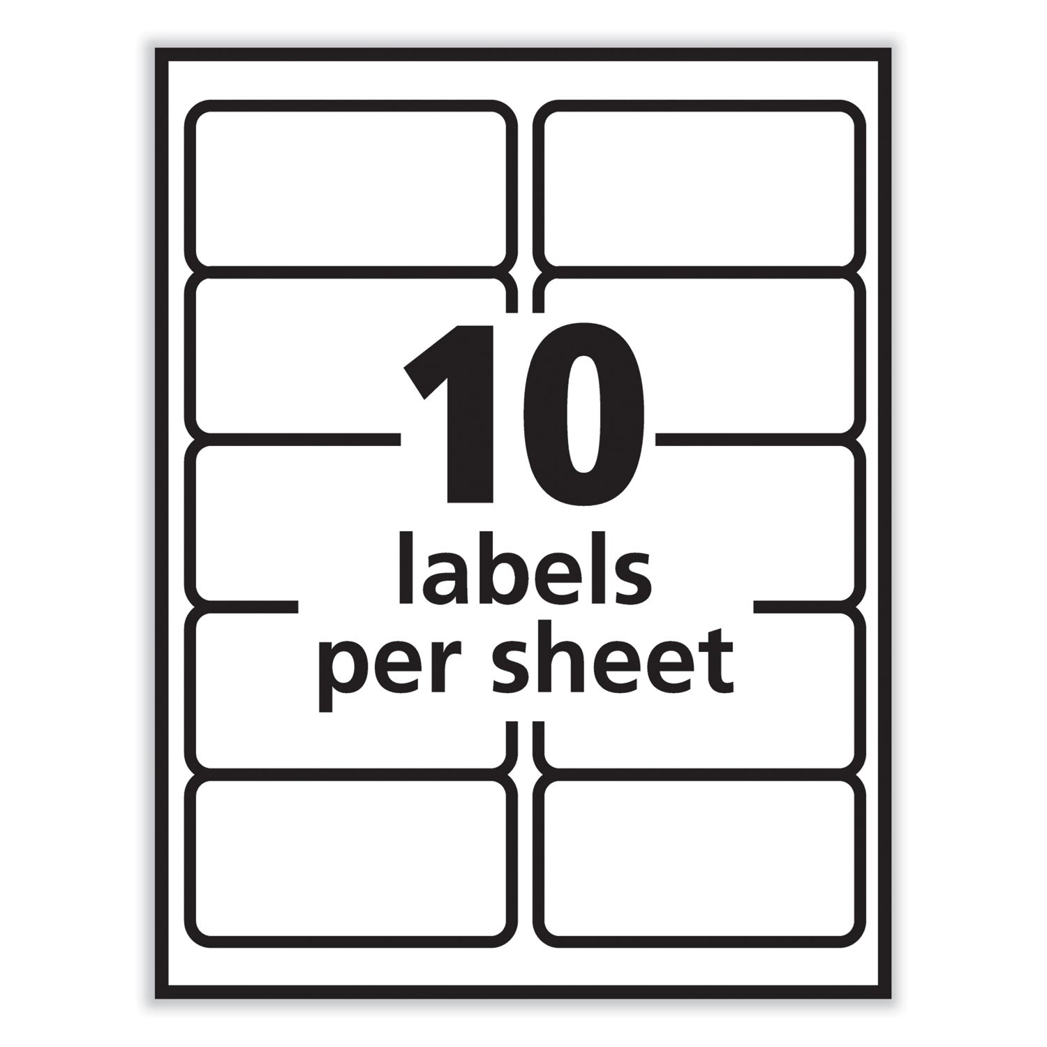 PRES-a-ply® Labels, Laser Printers, 2 x 4, White, 10/Sheet, 100 Sheets/Box