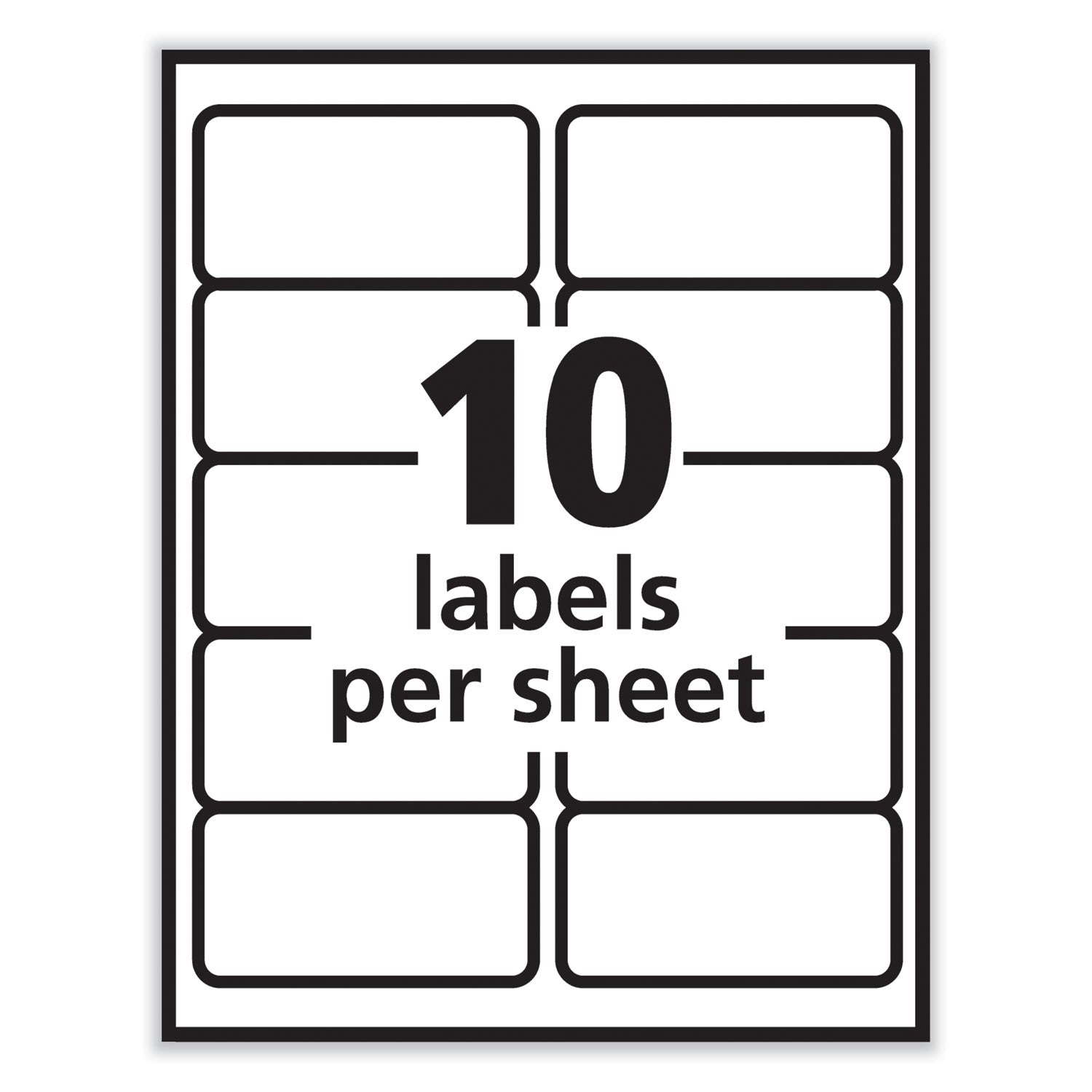 PRES-a-ply® Labels, Laser Printers, 2 x 4, White, 10/Sheet, 250 Sheets/Box