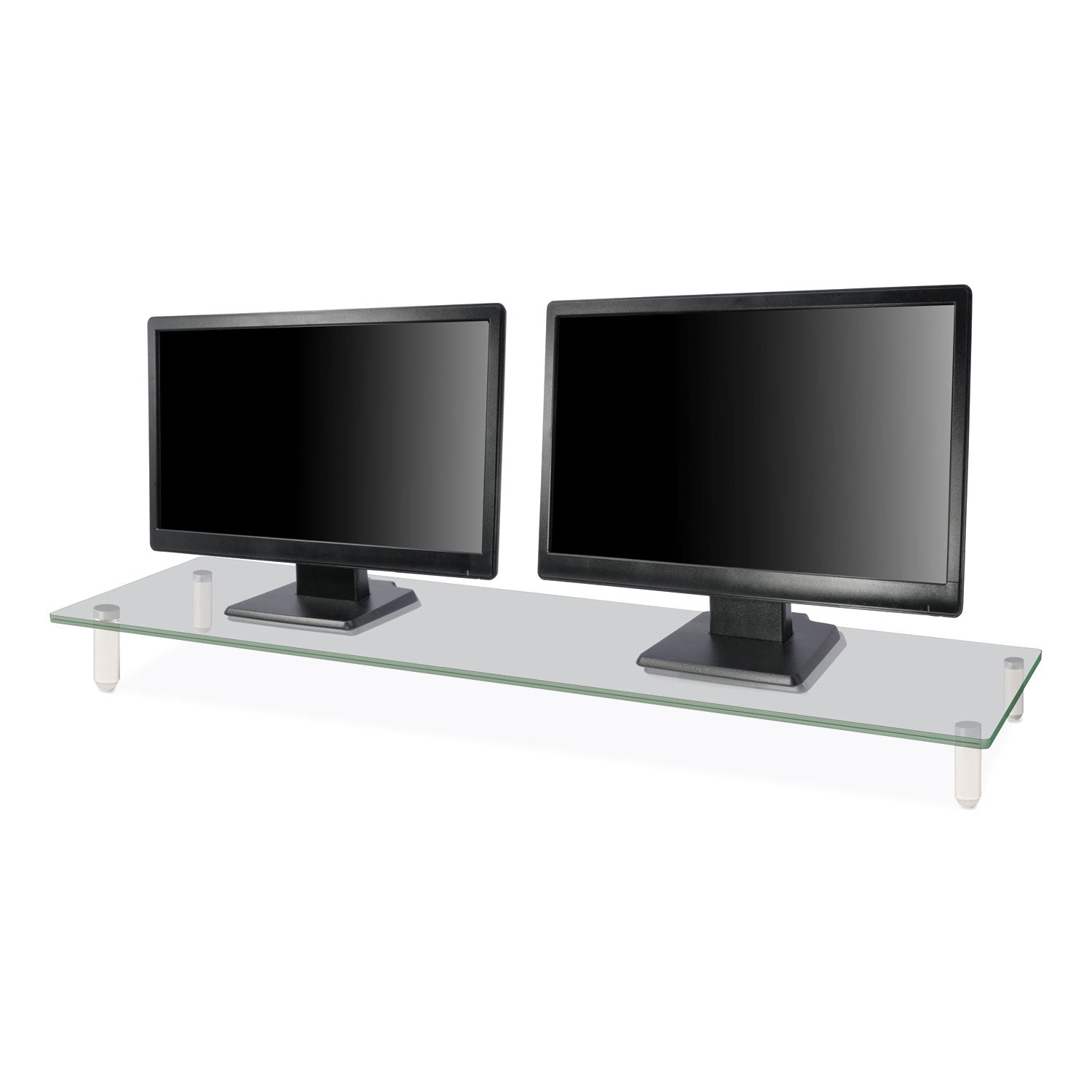 Kantek Extra Wide Glass Monitor Riser, 39.4" x 10.2" x 3.25", Clear, Supports 60 lbs