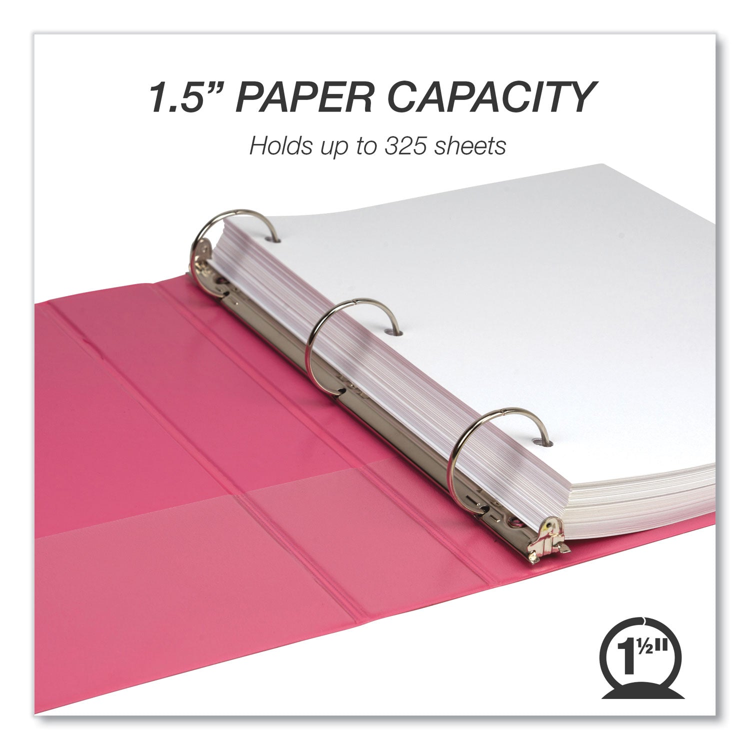 Samsill® Earth's Choice Plant-Based Economy Round Ring View Binders, 3 Rings, 1.5" Capacity, 11 x 8.5, Pink, 2/Pack