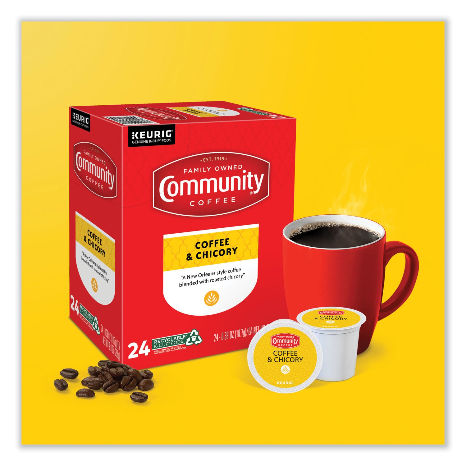 Community Coffee® Coffee and Chicory K-Cup, 24/Box