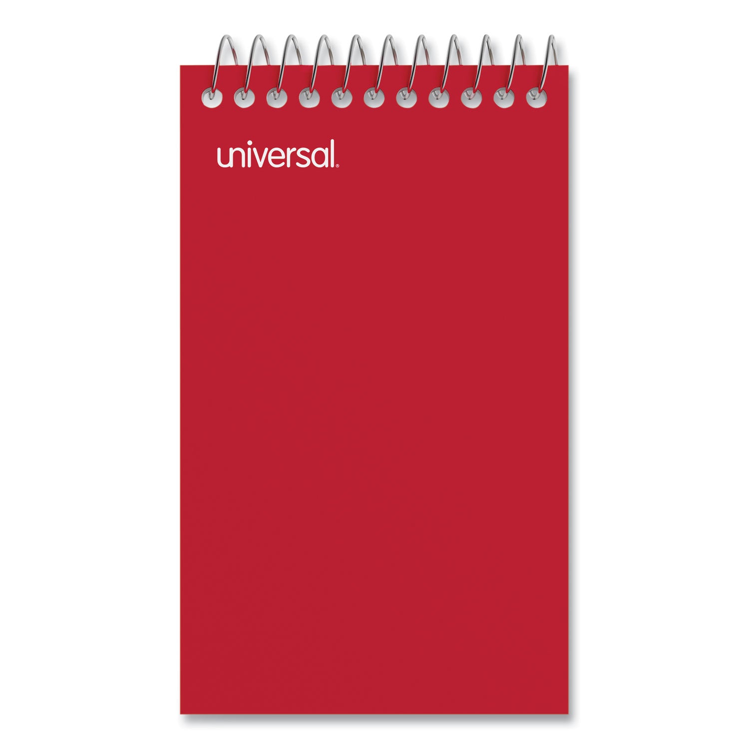 Universal® Wirebound Memo Pad with Coil-Lock Wire Binding, Narrow Rule, Orange Cover, 50 White 3 x 5 Sheets, 12/Pack