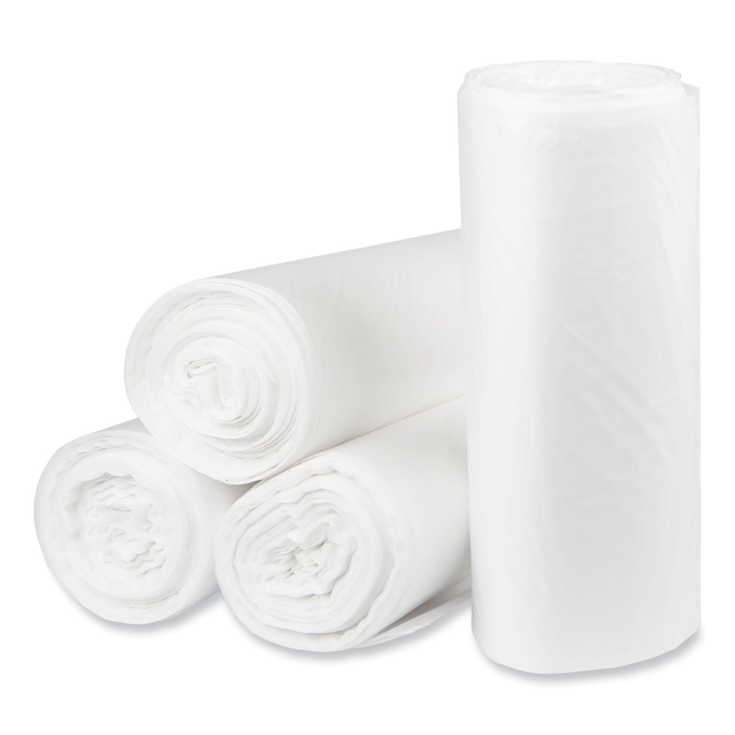 Pitt Plastics Eco Strong Plus Can Liners, 44 gal, 1.35 mil, 37" x 50", Natural, Perforated Roll, 100/Carton