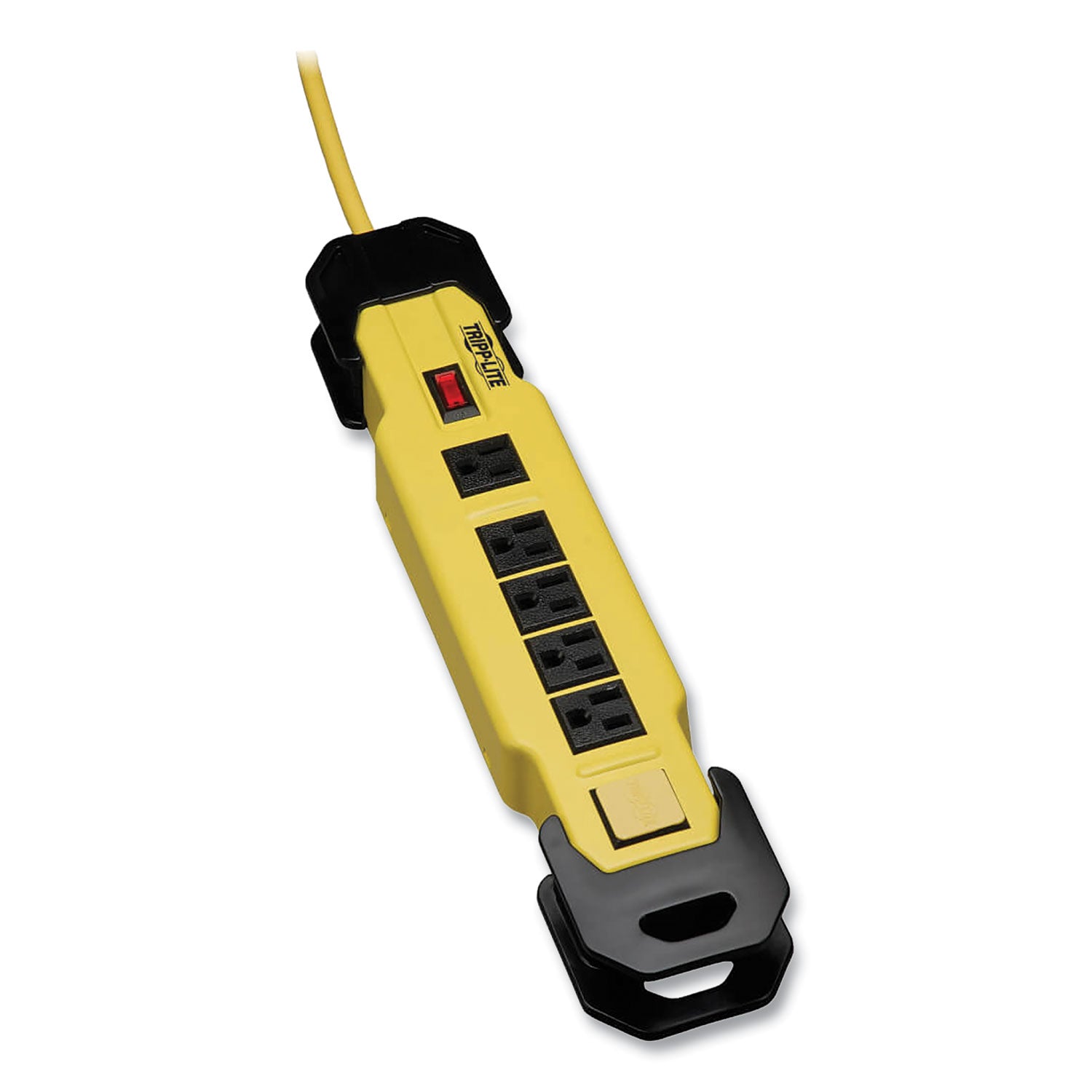 Power It! Safety Power Strip with GFCI Plug, 6 Outlets, 9 ft Cord, Yellow/Black