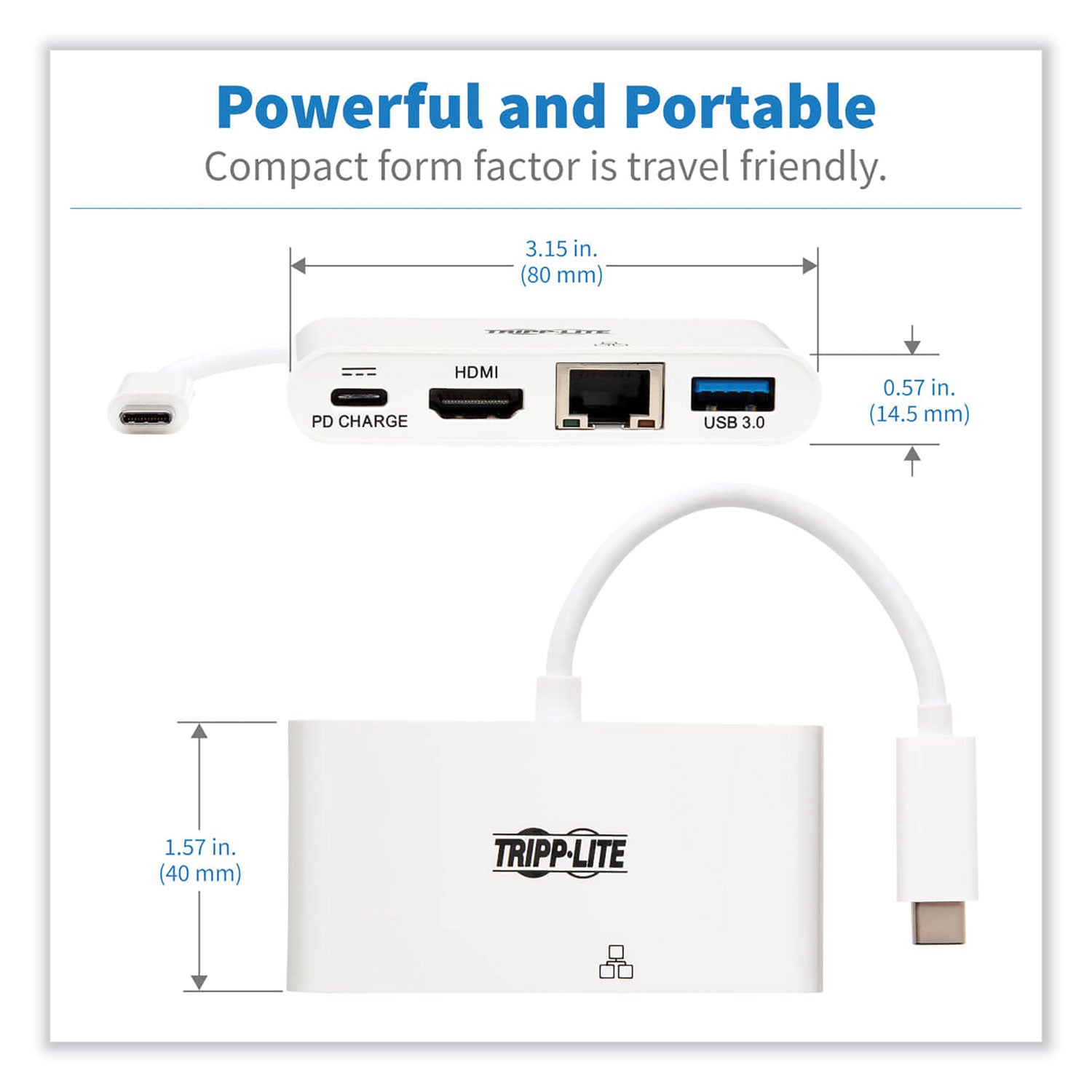 Tripp Lite by Eaton 4K Dock with Charging and Ethernet, USB C/4K HDMI/USB A/PD Charging, White