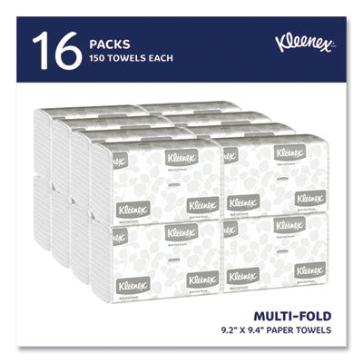 Kleenex® Multi-Fold Paper Towels, 1-Ply, 9.2 x 9.4, White, 150/Pack, 16 Packs/Carton - Flipcost