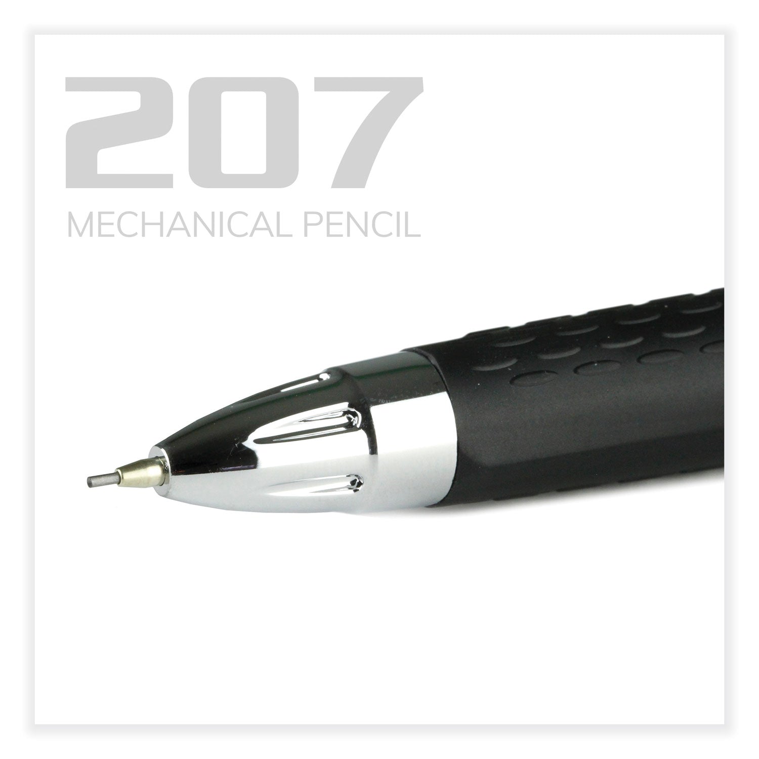 uniball® 207 Mechanical Pencil, 0.7 mm, HB (#2), Black Lead, Black Barrel, Dozen