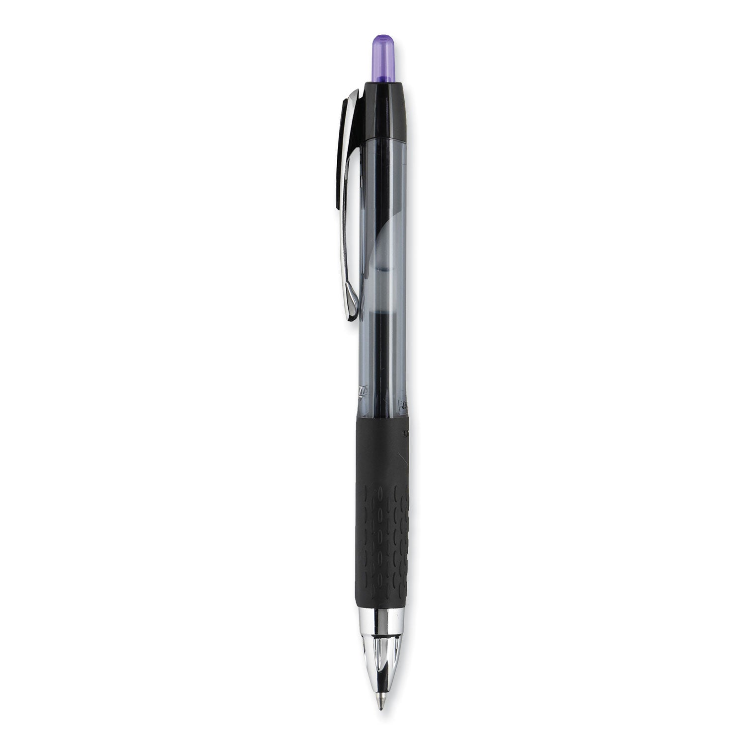 uniball® Signo 207 Gel Pen, Retractable, Medium 0.7 mm, Violet Ink, Smoke/Black/Violet Barrel, Dozen