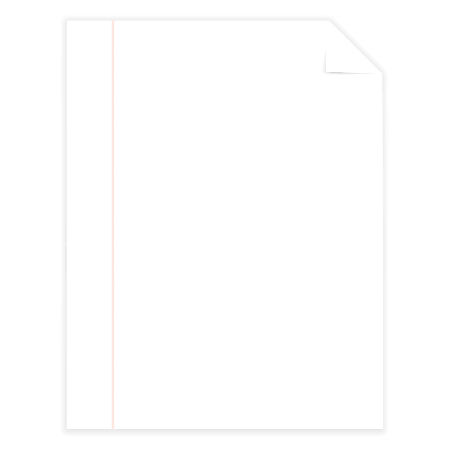 Southworth® 25% Cotton Business Paper, Red Margin Rule, 95 Bright, 20 lb Bond Weight, 8.5 x 11, White, 500 Sheets/Ream